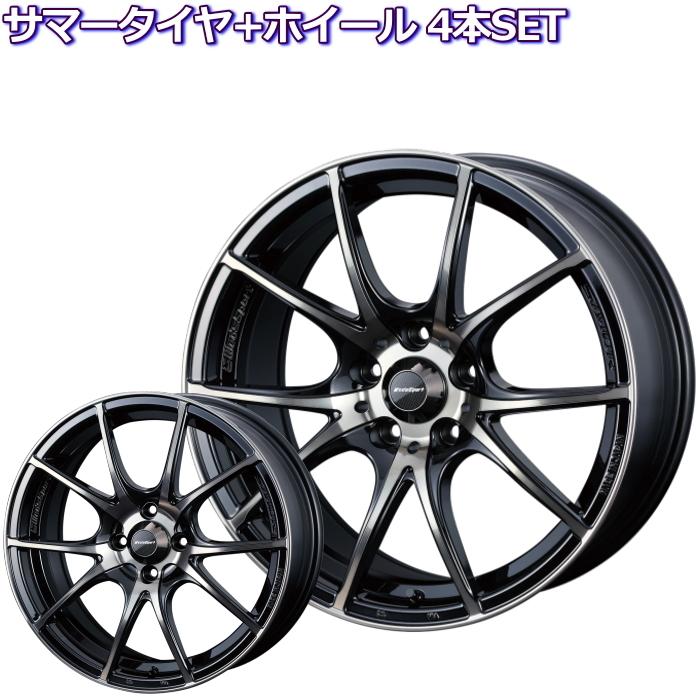 WedsSport SA-10R ZBB 15インチ 軽自動車 ツライチ狙い 4穴 100 6J サマータイヤセット