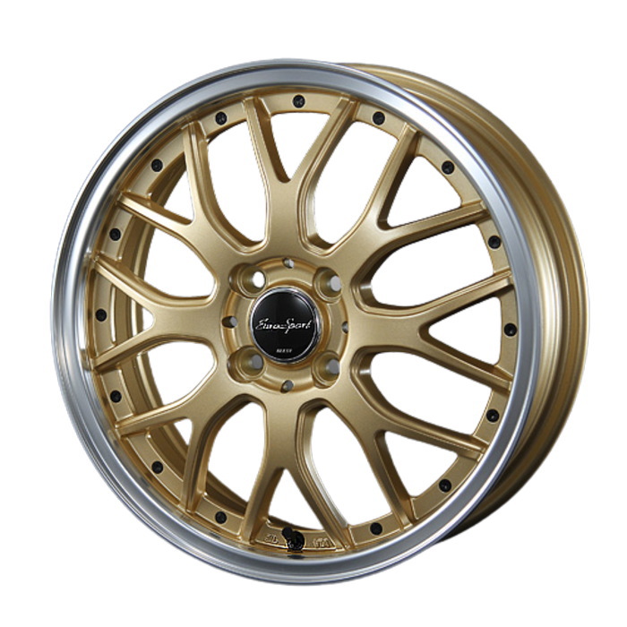 ホイール4本セット 16インチ 5J+45 4H-100 EuroSport Type 815 セミグロスゴールド