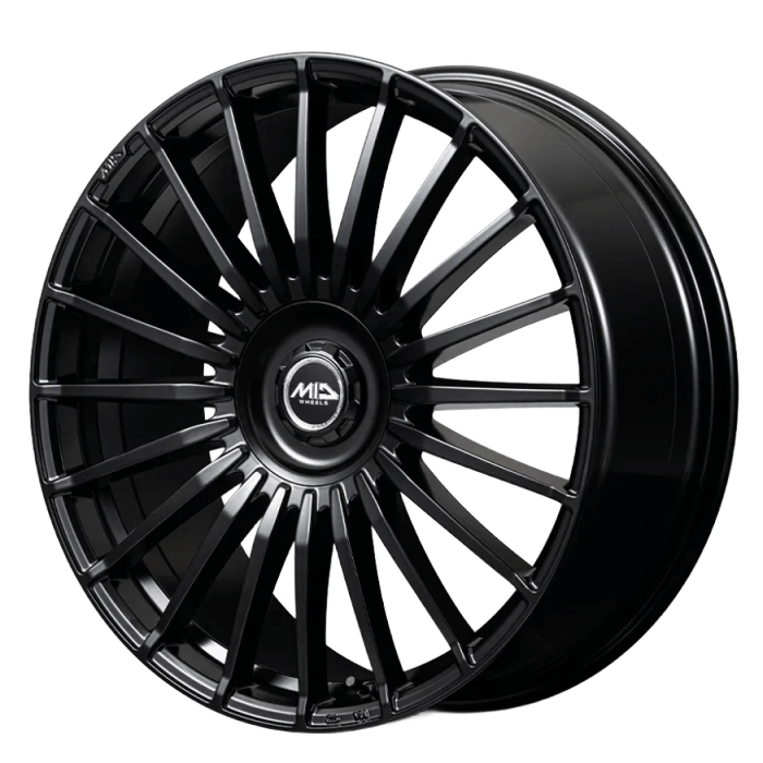ホイール4本セット 17インチ 7J+42 5H-108/114.3 MID EXCLUSIVE 020F セミグロスブラック