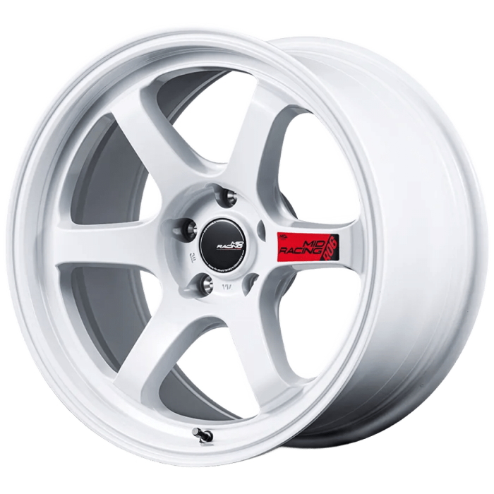 ホイール4本セット 17インチ 7J+48 5H-114.3 MID RACING R06 ホワイト