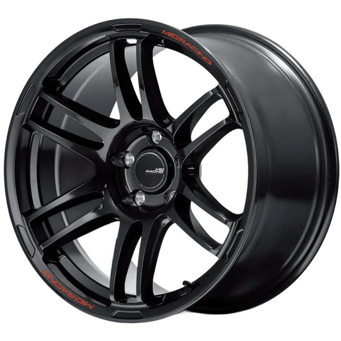 ホイール単品 1本 17インチ 7J+48 5H-114.3 MID RACING R26 クリスタルブラック