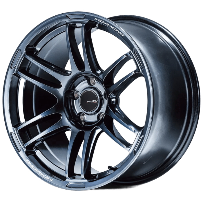 ホイール4本セット 17インチ 7.5J+48 5H-114.3 MID RACING R26 ディープチタンシルバー