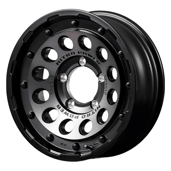 ホイール単品 1本 16インチ 5.5J+20 5H-139.7 NITRO POWER H12 SHOTGUN セミグロススモーク/マシンドフェイス