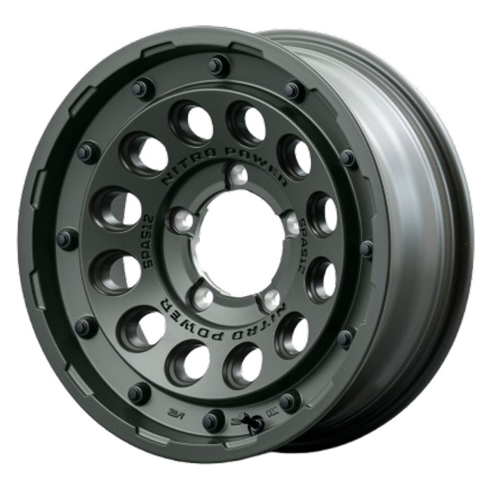 BRIDGESTONE BLIZZAK W979 7.00R16 12PR NITRO POWER H12 SHOTGUN TE セミグロスODグリーン 16インチ 6J-5 5H-139.7 スタッドレス 4本セット