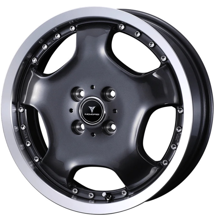YOKOHAMA iceGUARD8 IG80 165/55R15 75Q NOVARIS ASSETE D1 GUN-META/RIMPOLISH 15インチ 4.5J+45 4H-100 スタッドレス 4本セット