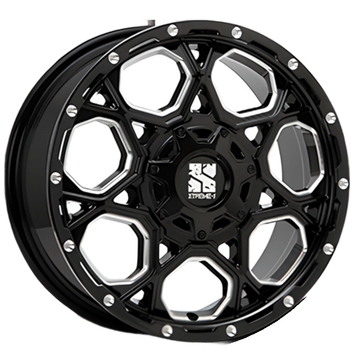 ホイール4本セット 17インチ 8J+20 6H-139.7 XTREME-J XJ06 グロスブラックミルド