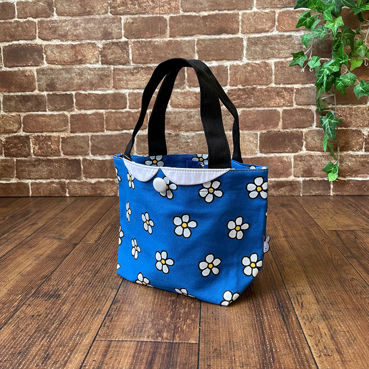 帆布ミニトートバッグ ミッフィー フラワードレスブルー 6015【爆買