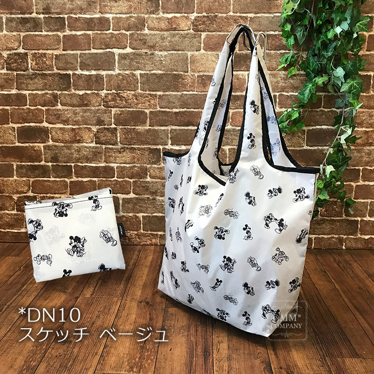 エコバッグ レジバッグ 20L 折りたたみコンパクト ディズニー ミッキー スケッチベージュ柄 :ECO0408-DN:キャリーバッグ通販のMM-COMPANY  通販 