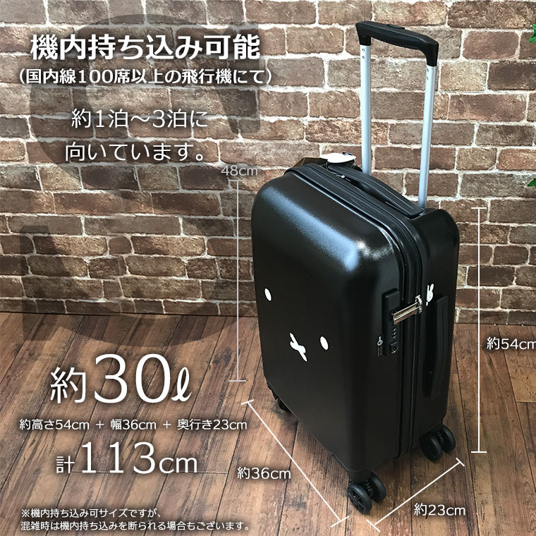 ミッフィー スーツケース Sサイズ 30L旅行バッグ 機内持ち込み可 キャリーバッグ かわいい 旅行かばん :HAP2249-48:キャリーバッグ通販のMM-COMPANY  - 通販 - Yahoo!ショッピング