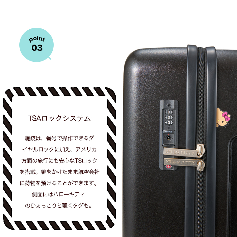 キャリーケース Sサイズ 33L ドリンクホルダー サンリオキャラクターズ
