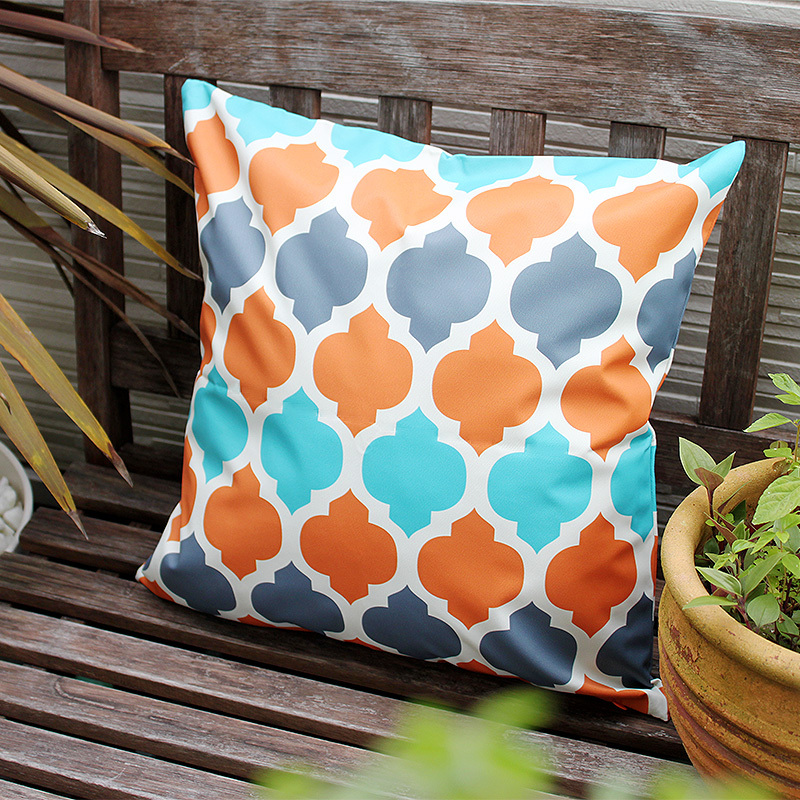 クッションカバー モロッコ柄モロッカン 柄防汚生地 防水生地 耐光性