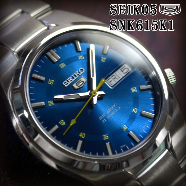 セイコー5 逆輸入 海外モデル SEIKO5 腕時計 メンズ ブルー文字盤 