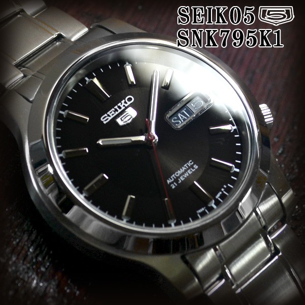 セイコー5 海外モデル 逆輸入 SEIKO5 腕時計 メンズ ブラック文字盤