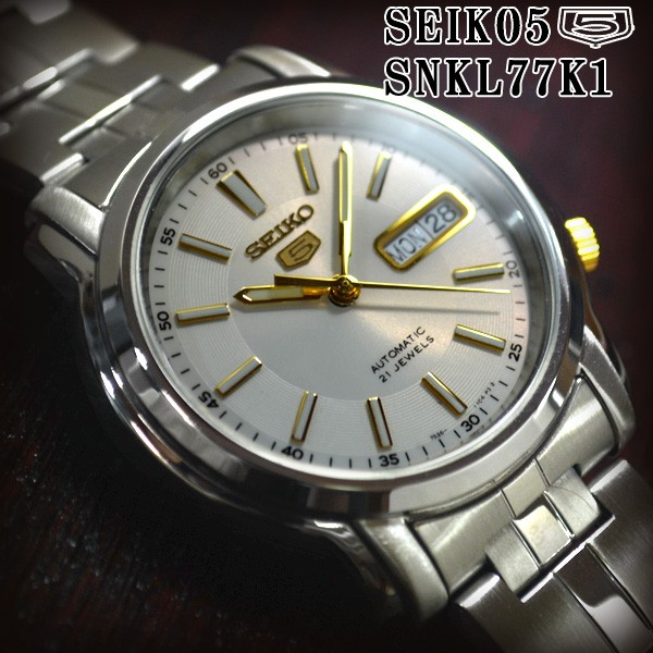 セイコー5 海外モデル 逆輸入 SEIKO5 腕時計 メンズ シルバー文字盤