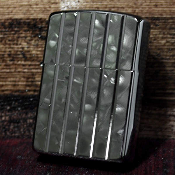 ジッポー ZIPPO アーマー ライター　ウェーブカット ブラック A 縦縞