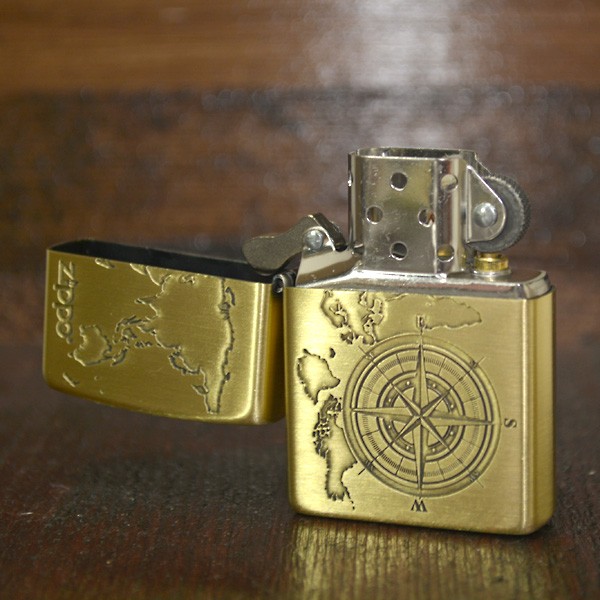 ジッポー ZIPPO ライター 世界地図とロゴ トレジャーマップB ブラス