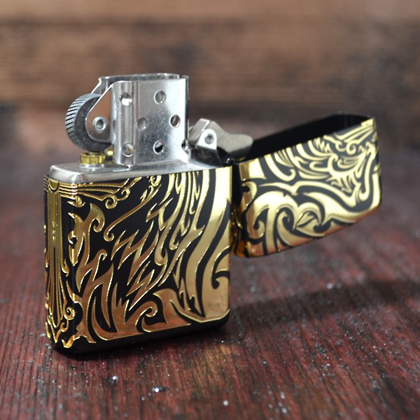 ZIPPO ポイント10倍 ジッポー ライター トライバルクロス5面GD