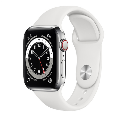 M06T3JA　Apple Watch Series 6 GPS+Cellularモデル 40mm M06T3J/A [シルバーステンレススチールケース/ホワイトスポーツバンド]