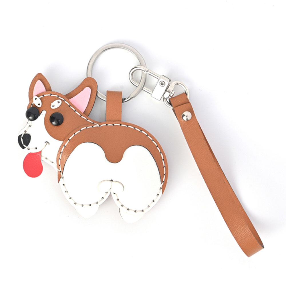 キーホルダー キーチャーム ハンドメイド ペット 犬 レザー 女性
