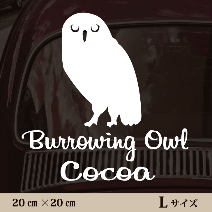 車 ステッカー 【 アナホリフクロウ 】Ｌ ペット カー ペットステッカー かわいい シンプル カッティングシート グッズ 屋外 おしゃれ オーダー 名前 シール