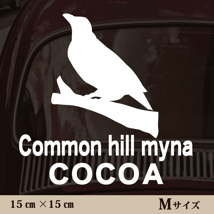 車 ステッカー 【 九官鳥 】Ｍサイズ ペット カー ペットステッカー かわいい シンプル カッティングシート グッズ 屋外 おしゃれ オーダー 名前 シール 可愛い