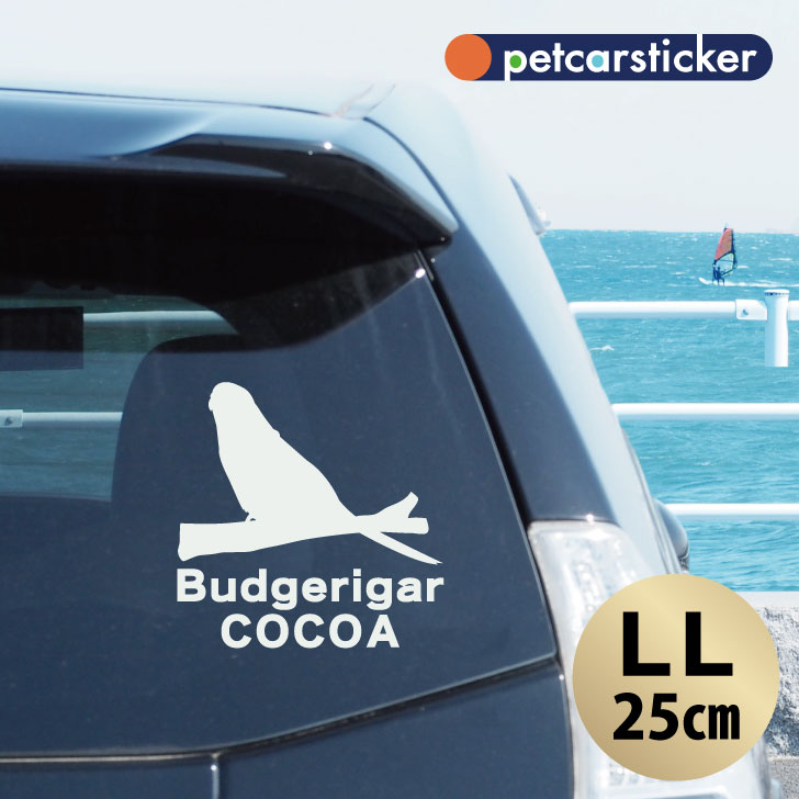車 ステッカー 【 セキセイインコ 】【LＬ】 かわいい シンプル カーステッカー カッティングシート グッズ プレゼント おしゃれ オーダーメイド 名前 シール