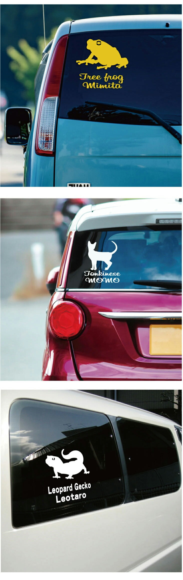 車 ステッカー 【 イエアメガエル 】【3Ｌ】 かわいい シンプル カーステッカー カッティングシート グッズ プレゼント おしゃれ オーダーメイド 名前 シール |  | 02