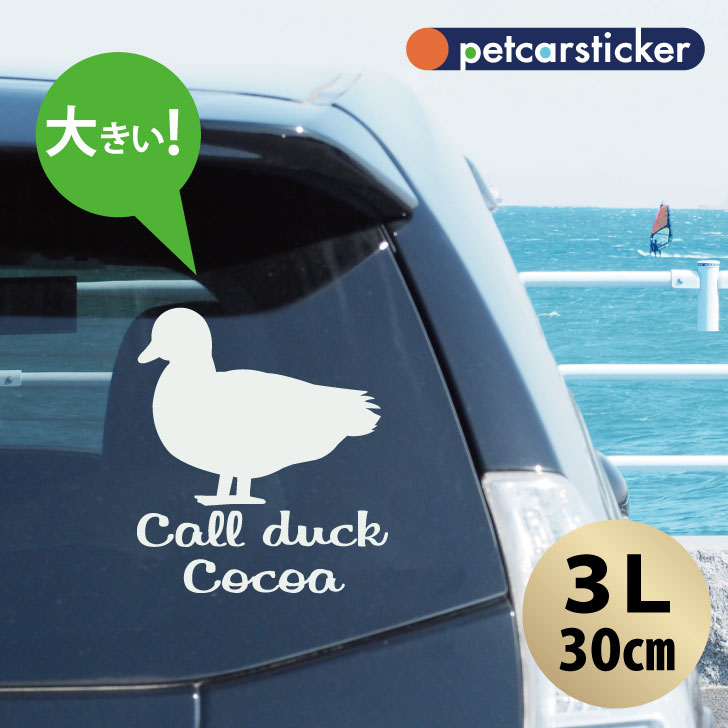 車 ステッカー 【 コールダック 】【3Ｌ】 かわいい シンプル カーステッカー カッティングシート グッズ プレゼント おしゃれ オーダーメイド 名前 シール
