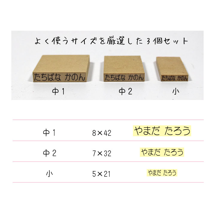 お名前スタンプ 3個セット ひらがな 漢字 ロ...の詳細画像3