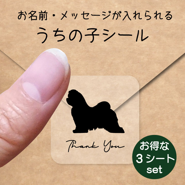 うちの子 シール お得な3シートセット【 マルチーズ 】 お名前シール 名前付け メッセージ ステッカー ペット グッズ 防水 透明 クリア オーダーメイド minne