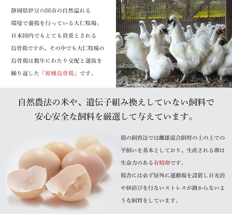 静岡県産 烏骨鶏のたまご１２玉 ６玉 ２箱 安売り 送料無料 毎週５セット限定 平飼い 有精卵 クール便発送
