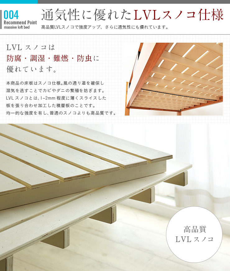 smart-i 耐荷重300kg 宮付き ハイタイプ ロフトベッド ロフト smart-i 耐荷重300kg 宮付き ハイタイプ ロフトベッド ロフト