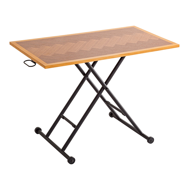 完成品 無段階昇降式 ヘリンボーン柄 テーブル ダイニング 食卓テーブル 木製 1人用 ナチュラル シンプル 折りたたみ昇降テーブル HELINZ(ヘリンズ) 3色対応｜mobel｜04