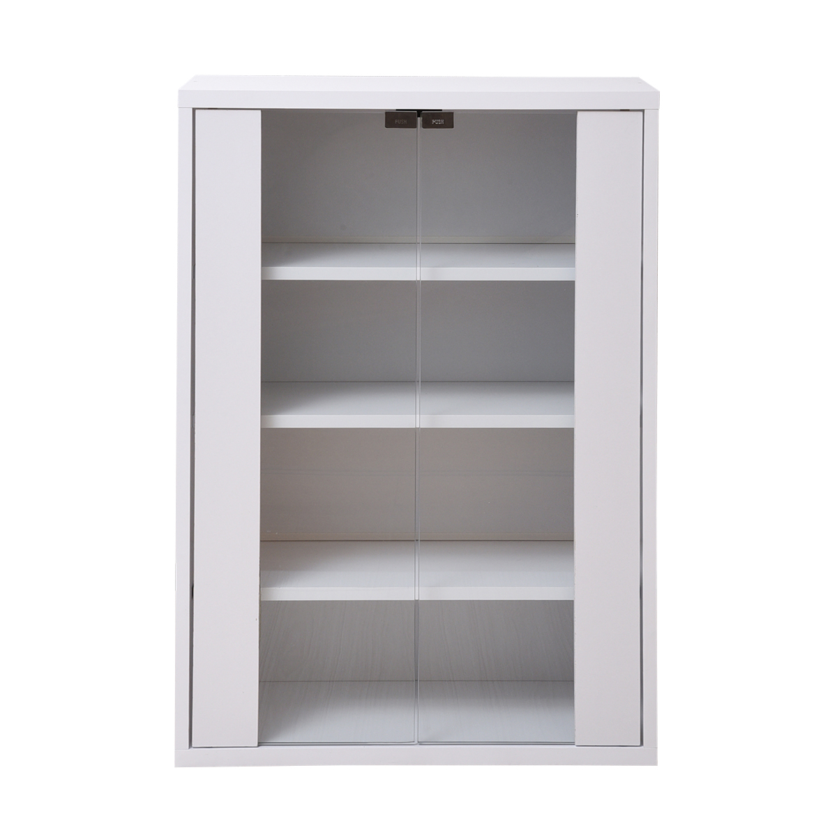 ディスプレイラック 食器棚 本棚 ガラスキャビネット 扉付き 薄型 おしゃれ スリム 4段 木製 ガラス ロータイプ 収納 幅60 コンパクト 6BOXシリーズ  2色対応 | ブランド登録なし | 02