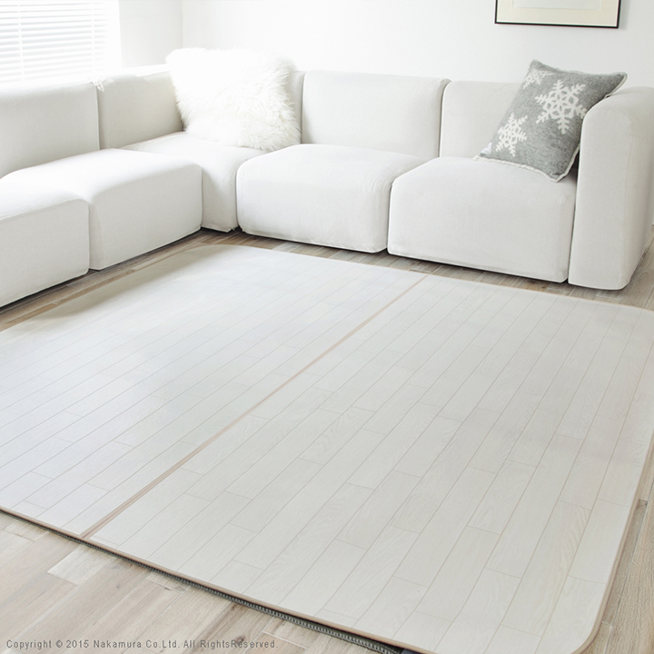 国産 抗菌・防カビ・防汚 床暖対応 防水 ホットカーペットカバー ラグ オールシーズン 木目調カーペット Woody(ウッディ) 250x198cm 3畳用 3色対応 61600003