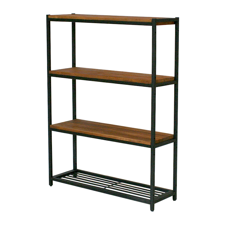 棚 おしゃれ 天然木製スリムラック4段 棚段調整可 頑丈 コンパクト 重厚感 シンプル ミッドセンチュリー風 レトロモダン 収納 ディスプレイ 新生活 一人暮らし | ブランド登録なし | 01