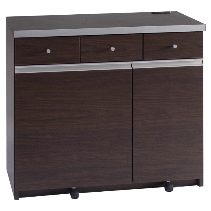 日本製 完成品 ペール3個付き キッチン収納 幅90cm キッチン