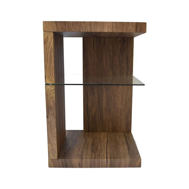 サイドテーブル SAND リビングテーブル ナイトテーブル ソファテーブル 2色対応 強化ガラス 収納棚 リビング 寝室 ベッドサイド ソファ 木製 ヴィンテージ風　｜mobel｜02