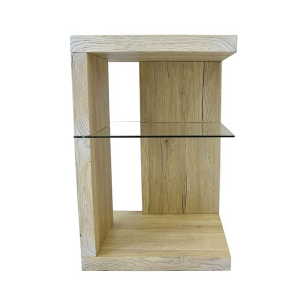 サイドテーブル SAND リビングテーブル ナイトテーブル ソファテーブル 2色対応 強化ガラス 収納棚 リビング 寝室 ベッドサイド ソファ 木製 ヴィンテージ風　｜mobel｜03