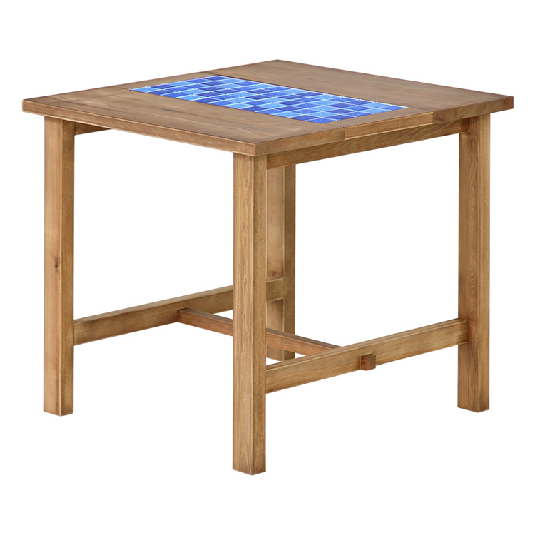 ダイニングテーブル PUDDLE 幅75 リビングテーブル 食卓机 木製テーブル 1〜2人用 タイル天板 天然木 おしゃれ マーブル模様 セラミックタイル 西海岸風｜mobel｜02