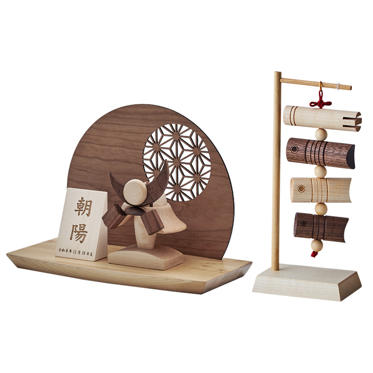 日本製 名入れ無料 木製兜 木製吊るし鯉のぼり 5点セット 五月人形 日本製 名入れ無料 木製兜 木製吊るし鯉のぼり 5点セット 五月人形