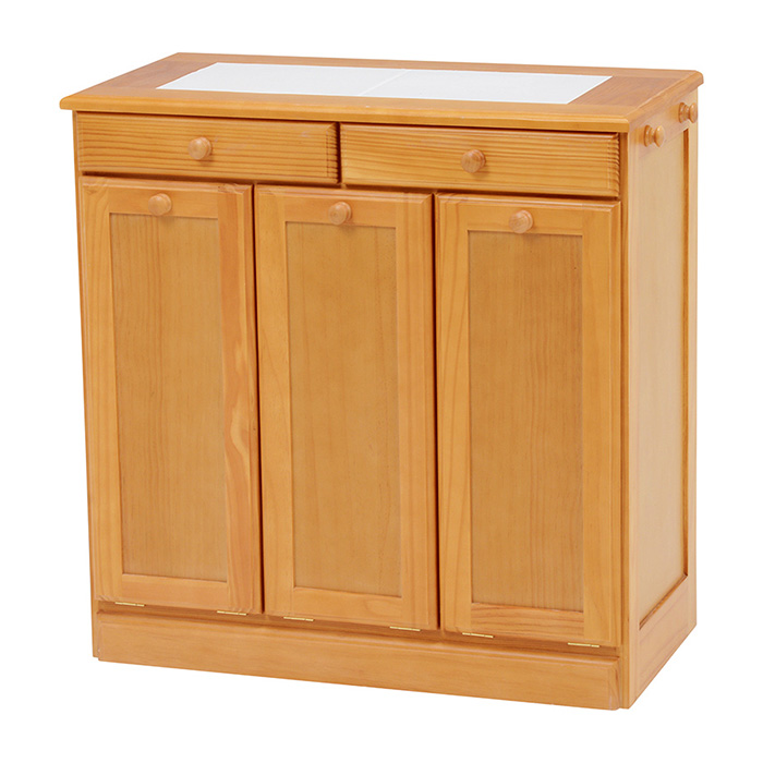 ゴミ箱 ダストボックス 15Lx3 MUD-6721 3分別 木製 天然木 室内 キッチン リビング...