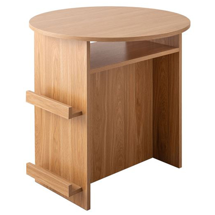 ダイニングテーブル 丸テーブル 円形 直径72cm ブックラック付き 机