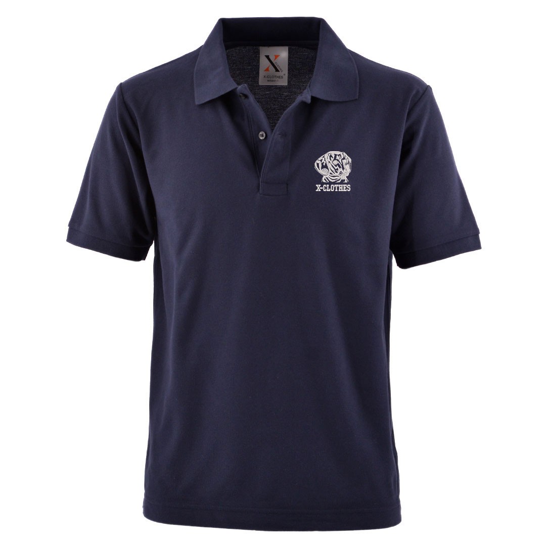 刺繍ロゴ ネイビー ポロシャツ 半袖 刺繍 半袖 ポロシャツ メンズ オリジナル 無地 ワンポイント ロゴ