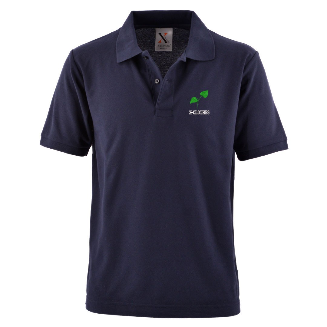 刺繍ロゴ ネイビー ポロシャツ 半袖 刺繍 半袖 ポロシャツ メンズ オリジナル 無地 ワンポイント ロゴ