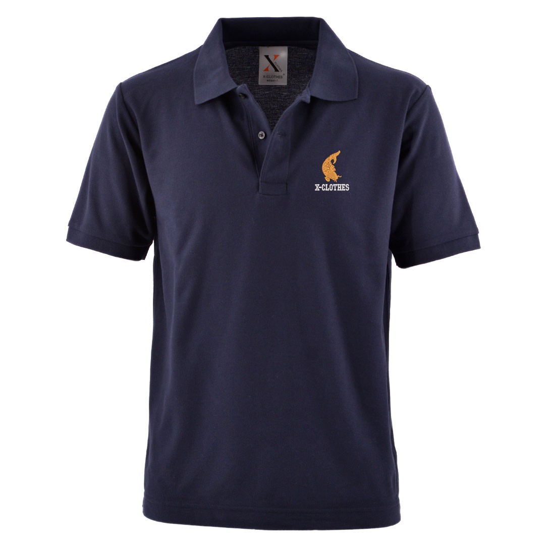 刺繍ロゴ ネイビー ポロシャツ 半袖 刺繍 半袖 ポロシャツ メンズ オリジナル 無地 ワンポイント ロゴ