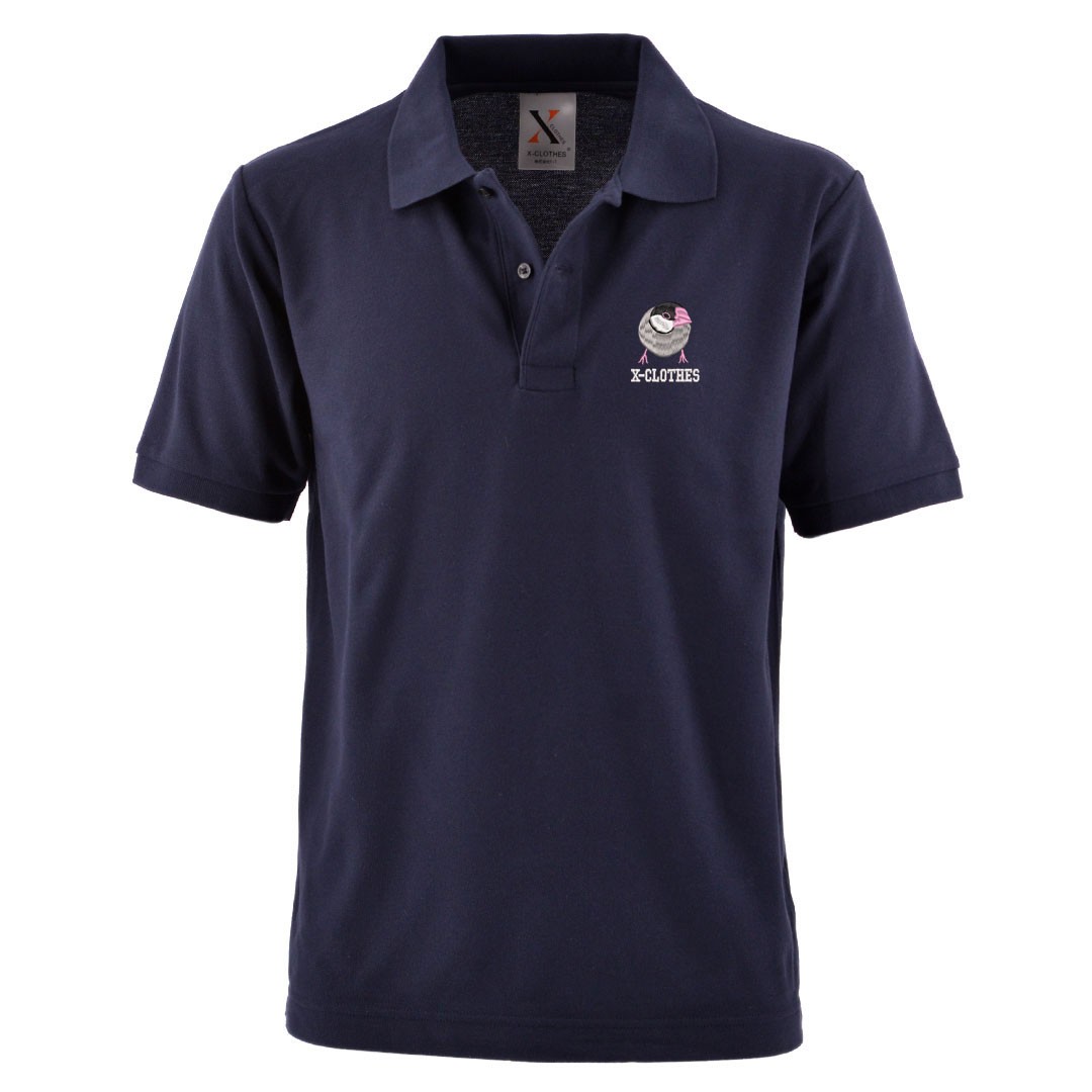 刺繍ロゴ ネイビー ポロシャツ 半袖 刺繍 半袖 ポロシャツ メンズ オリジナル 無地 ワンポイント ロゴ