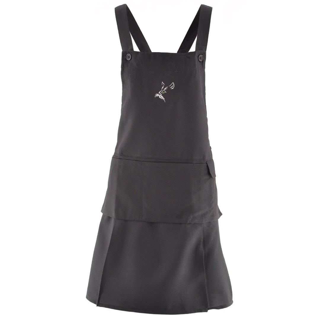 ワンポイント ロゴ 刺繍 エプロン ワンピース レディース 撥水加工