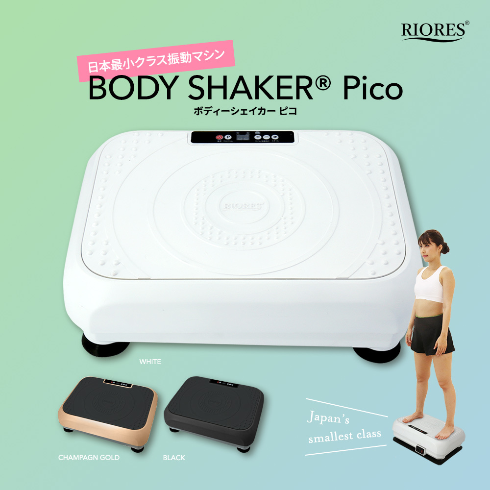 ブルブル 振動マシン ボディーシェイカーピコ Pico B4サイズ 日本最小クラス 静音 RIORES コンパクト フィットネス エクササイズ ダイエット ギフト