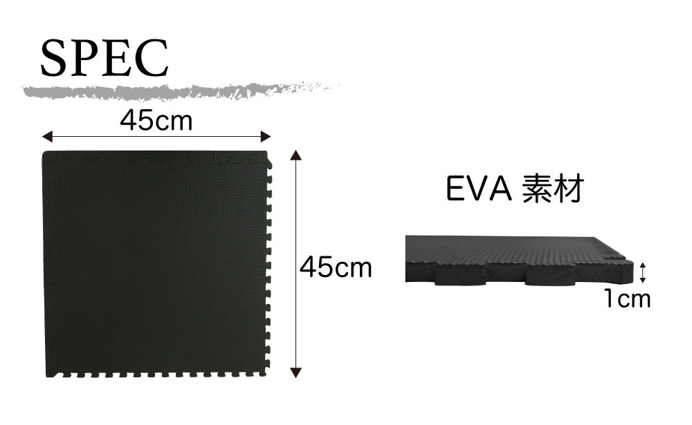 Riores トレーニング ジョイントマット 45cmｘ45cmｘ厚さ1cm 16枚セット テレビで話題 トレーニングマット 高硬度55 防音 防傷 防振